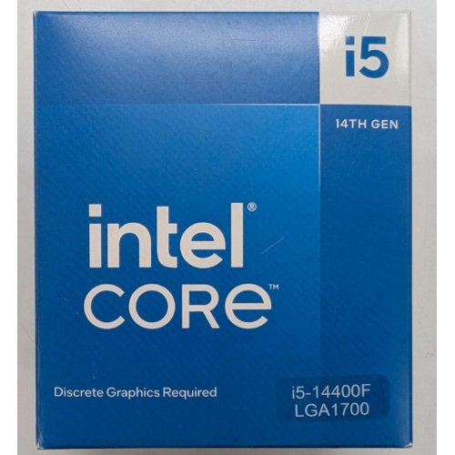 Процесор Intel Core i5-14400F 2.5(4.7)GHz 20MB s1700 Box (BX8071514400F) (Відновлено продавцем, 774231) купити з перевіркою сумісності: огляд, характеристики, ціна у Києві, Львові, Вінниці, Хмельницькому, Івано-Франківську, Україні | інтернет-магазин TELEMART.UA фото
