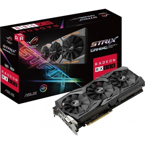 Відеокарта Asus ROG Radeon RX 580 STRIX 8192MB (ROG-STRIX-RX580-8G-GAMING) (Відновлено продавцем, 774235) купити з перевіркою сумісності: огляд, характеристики, ціна у Києві, Львові, Вінниці, Хмельницькому, Івано-Франківську, Україні | інтернет-магазин TELEMART.UA фото