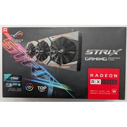 Відеокарта Asus ROG Radeon RX 580 STRIX 8192MB (ROG-STRIX-RX580-8G-GAMING) (Відновлено продавцем, 774235) купити з перевіркою сумісності: огляд, характеристики, ціна у Києві, Львові, Вінниці, Хмельницькому, Івано-Франківську, Україні | інтернет-магазин TELEMART.UA фото