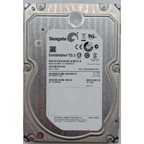 Жорсткий диск Seagate Constellation ES.3 1TB 128MB 7200RPM 3.5" (ST1000NM0033) (Відновлено продавцем, 774250) купити з перевіркою сумісності: огляд, характеристики, ціна у Києві, Львові, Вінниці, Хмельницькому, Івано-Франківську, Україні | інтернет-магазин TELEMART.UA фото
