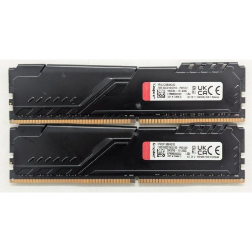 Озп Kingston DDR4 32GB (2x16GB) 3200Mhz FURY Beast Black (KF432C16BB1K2/32) (Відновлено продавцем, 774318) купити з перевіркою сумісності: огляд, характеристики, ціна у Києві, Львові, Вінниці, Хмельницькому, Івано-Франківську, Україні | інтернет-магазин TELEMART.UA фото