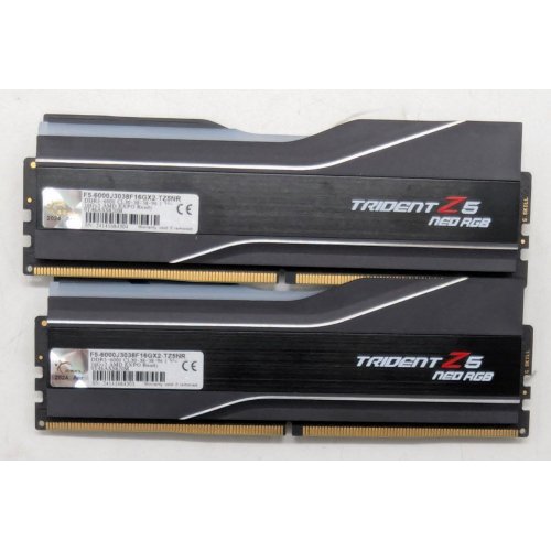 Купить Озу G.Skill DDR5 32GB (2x16GB) 6000Mhz Trident Z5 Neo RGB (F5-6000J3038F16GX2-TZ5NR) (Восстановлено продавцом, 774341) с проверкой совместимости: обзор, характеристики, цена в Киеве, Днепре, Одессе, Харькове, Украине | интернет-магазин TELEMART.UA фото