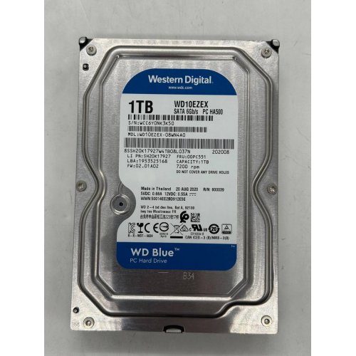 Жорсткий диск Western Digital Blue 1TB 64MB 3.5" (WD10EZEX) (Відновлено продавцем, 774343) купити з перевіркою сумісності: огляд, характеристики, ціна у Києві, Львові, Вінниці, Хмельницькому, Івано-Франківську, Україні | інтернет-магазин TELEMART.UA фото