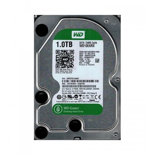 Жорсткий диск Western Digital Green 1TB 64MB 5400RPM 3.5" (WD10EARX) (Відновлено продавцем, 774354) купити з перевіркою сумісності: огляд, характеристики, ціна у Києві, Львові, Вінниці, Хмельницькому, Івано-Франківську, Україні | інтернет-магазин TELEMART.UA фото