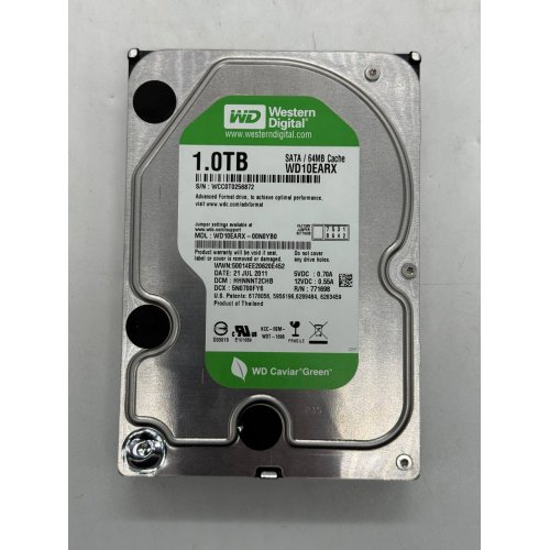 Жорсткий диск Western Digital Green 1TB 64MB 5400RPM 3.5" (WD10EARX) (Відновлено продавцем, 774354) купити з перевіркою сумісності: огляд, характеристики, ціна у Києві, Львові, Вінниці, Хмельницькому, Івано-Франківську, Україні | інтернет-магазин TELEMART.UA фото