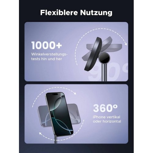 Купити Бездротовий зарядний пристрій Ugreen W710 2 in 1 Wireless 15W (45382) Black - ціна в Києві, Львові, Вінниці, Хмельницькому, Франківську, Україні | інтернет-магазин TELEMART.UA фото