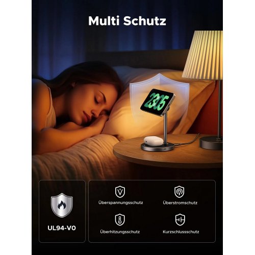 Купити Бездротовий зарядний пристрій Ugreen W710 2 in 1 Wireless 15W (45382) Black - ціна в Києві, Львові, Вінниці, Хмельницькому, Франківську, Україні | інтернет-магазин TELEMART.UA фото