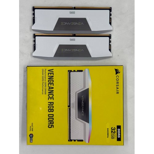 Купить Озу Corsair DDR5 32GB (2x16GB) 6400Mhz Vengeance RGB White (CMH32GX5M2B6400C36W) (Восстановлено продавцом, 774368) с проверкой совместимости: обзор, характеристики, цена в Киеве, Днепре, Одессе, Харькове, Украине | интернет-магазин TELEMART.UA фото