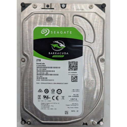 Жорсткий диск Seagate BarraCuda 2TB 256MB 7200RPM 3.5" (ST2000DM008) (Відновлено продавцем, 774369) купити з перевіркою сумісності: огляд, характеристики, ціна у Києві, Львові, Вінниці, Хмельницькому, Івано-Франківську, Україні | інтернет-магазин TELEMART.UA фото