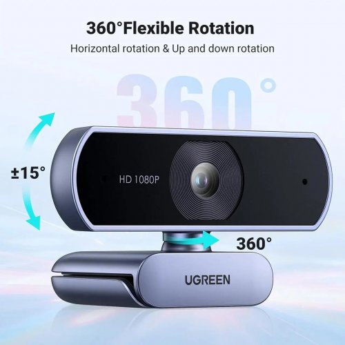 Купить Веб-камера Ugreen CM678 Full HD (15728) Gray - цена в Харькове, Киеве, Днепре, Одессе
в интернет-магазине Telemart фото
