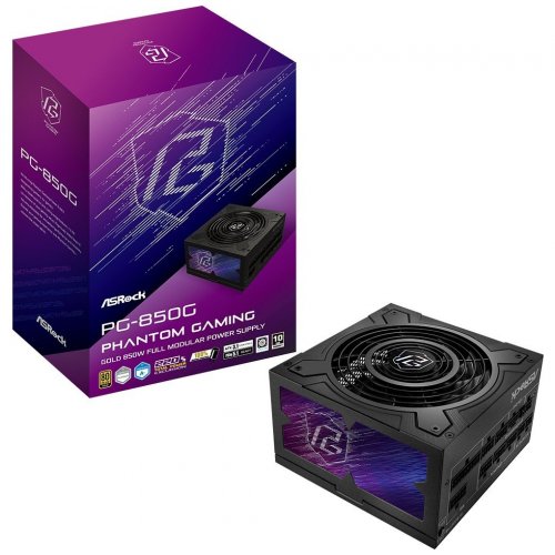 Купить Блок питания AsRock Phantom Gaming 850W (PG-850G) Black с проверкой совместимости: обзор, характеристики, цена в Киеве, Днепре, Одессе, Харькове, Украине | интернет-магазин TELEMART.UA фото