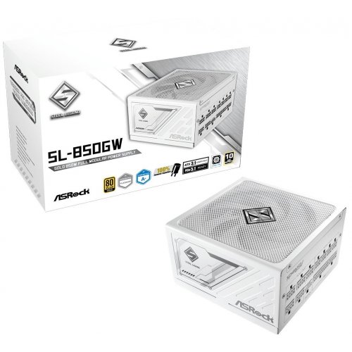 Купить Блок питания AsRock Steel Legend 850W (SL-850GW) White с проверкой совместимости: обзор, характеристики, цена в Киеве, Днепре, Одессе, Харькове, Украине | интернет-магазин TELEMART.UA фото
