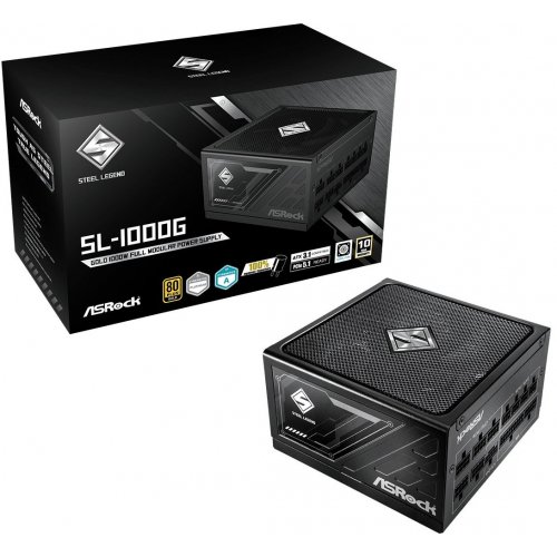 Купить Блок питания AsRock Steel Legend 1000W (SL-1000G) Black с проверкой совместимости: обзор, характеристики, цена в Киеве, Днепре, Одессе, Харькове, Украине | интернет-магазин TELEMART.UA фото