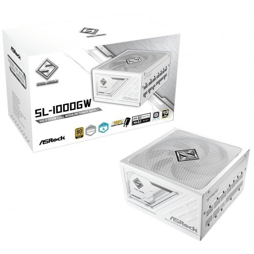 Блок живлення AsRock Steel Legend 1000W (SL-1000GW) White купити з перевіркою сумісності: огляд, характеристики, ціна у Києві, Львові, Вінниці, Хмельницькому, Івано-Франківську, Україні | інтернет-магазин TELEMART.UA фото