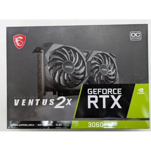 Відеокарта MSI GeForce RTX 3060 VENTUS 2X OC 12288MB (RTX 3060 VENTUS 2X 12G OC) (Відновлено продавцем, 774414) купити з перевіркою сумісності: огляд, характеристики, ціна у Києві, Львові, Вінниці, Хмельницькому, Івано-Франківську, Україні | інтернет-магазин TELEMART.UA фото