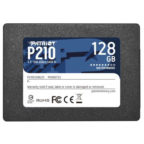 Купить Уценка ssd-диск Patriot P210 128GB 2.5" (P210S128G25) (Повреждена упаковка, 774418) с проверкой совместимости: обзор, характеристики, цена в Киеве, Днепре, Одессе, Харькове, Украине | интернет-магазин TELEMART.UA фото