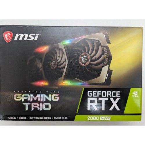 Купить Видеокарта MSI GeForce RTX 2080 SUPER Gaming X TRIO 8192MB (RTX 2080 SUPER GAMING X TRIO) (Восстановлено продавцом, 774575) с проверкой совместимости: обзор, характеристики, цена в Киеве, Днепре, Одессе, Харькове, Украине | интернет-магазин TELEMART.UA фото
