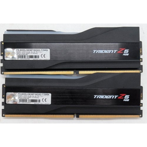 Купить Озу G.Skill DDR5 32GB (2x16GB) 6000 Mhz Trident Z5 RGB Black (F5-6000J3636F16GX2-TZ5RK) (Восстановлено продавцом, 774590) с проверкой совместимости: обзор, характеристики, цена в Киеве, Днепре, Одессе, Харькове, Украине | интернет-магазин TELEMART.UA фото