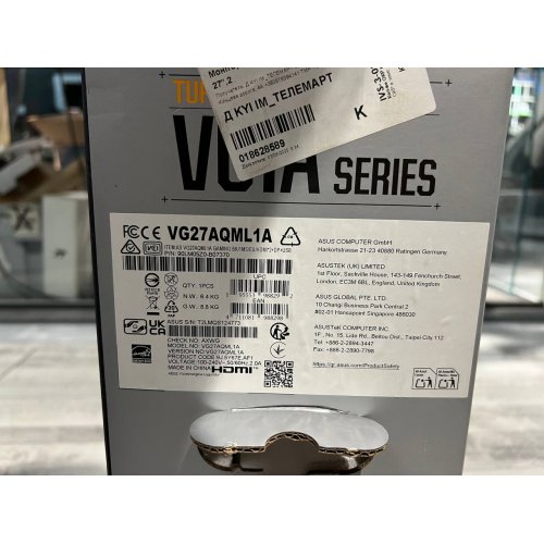 Купить Уценка монитор Asus 27" TUF Gaming VG27AQML1A (90LM05Z0-B07370) Black (Битые пиксели, 1шт., 774629) - цена в Харькове, Киеве, Днепре, Одессе
в интернет-магазине Telemart фото