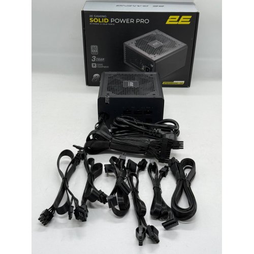 Блок живлення 2E Gaming Solid Power Pro 850W (2E-SP850BRSMII-120) (Відновлено продавцем, 774804) купити з перевіркою сумісності: огляд, характеристики, ціна у Києві, Львові, Вінниці, Хмельницькому, Івано-Франківську, Україні | інтернет-магазин TELEMART.UA фото