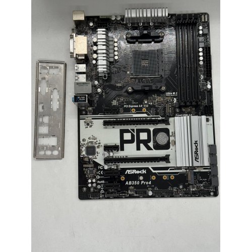 Купить Материнская плата AsRock AB350 Pro4 (sAM4, AMD B350) (Восстановлено продавцом, 774904) с проверкой совместимости: обзор, характеристики, цена в Киеве, Днепре, Одессе, Харькове, Украине | интернет-магазин TELEMART.UA фото