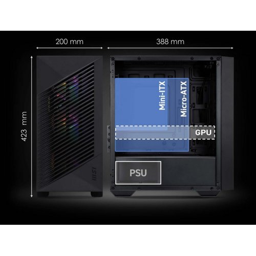 Купить Корпус MSI PRO FORGE M050A без БП Black с проверкой совместимости: обзор, характеристики, цена в Киеве, Днепре, Одессе, Харькове, Украине | интернет-магазин TELEMART.UA фото