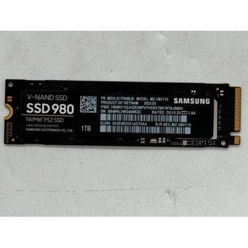 Ssd-диск Samsung 980 V-NAND MLC 1TB M.2 (2280 PCI-E) NVMe 1.4 (MZ-V8V1T0BW) (Відновлено продавцем, 775176) купити з перевіркою сумісності: огляд, характеристики, ціна у Києві, Львові, Вінниці, Хмельницькому, Івано-Франківську, Україні | інтернет-магазин TELEMART.UA фото