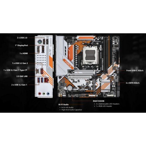 Материнська плата Gigabyte B850M FORCE (sAM5, AMD B850) купити з перевіркою сумісності: огляд, характеристики, ціна у Києві, Львові, Вінниці, Хмельницькому, Івано-Франківську, Україні | інтернет-магазин TELEMART.UA фото