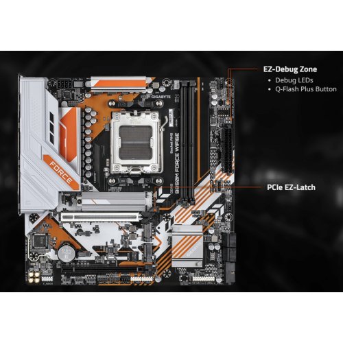 Материнська плата Gigabyte B850M FORCE (sAM5, AMD B850) купити з перевіркою сумісності: огляд, характеристики, ціна у Києві, Львові, Вінниці, Хмельницькому, Івано-Франківську, Україні | інтернет-магазин TELEMART.UA фото