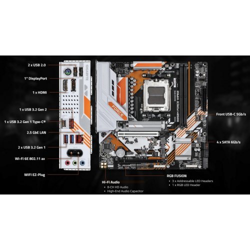 Купить Материнская плата Gigabyte B850M FORCE WIFI6E (sAM5, AMD B850) с проверкой совместимости: обзор, характеристики, цена в Киеве, Днепре, Одессе, Харькове, Украине | интернет-магазин TELEMART.UA фото