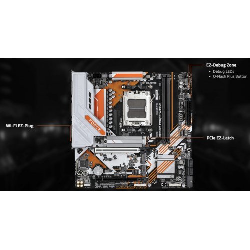 Купить Материнская плата Gigabyte B850M FORCE WIFI6E (sAM5, AMD B850) с проверкой совместимости: обзор, характеристики, цена в Киеве, Днепре, Одессе, Харькове, Украине | интернет-магазин TELEMART.UA фото