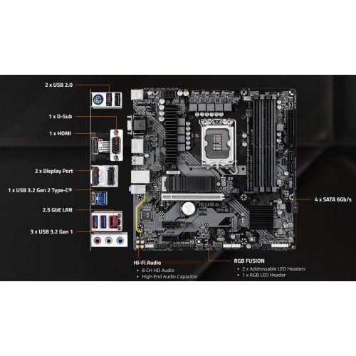 Купить Материнская плата Gigabyte B760M DS3H DDR4 GEN5 (s1700, Intel B760) с проверкой совместимости: обзор, характеристики, цена в Киеве, Днепре, Одессе, Харькове, Украине | интернет-магазин TELEMART.UA фото