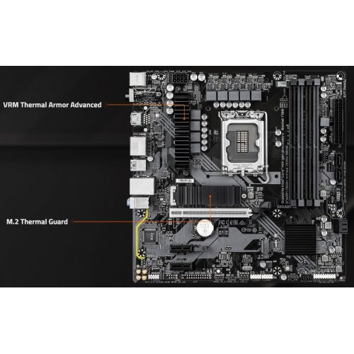 Купить Материнская плата Gigabyte B760M DS3H WIFI6E DDR4 GEN5 (s1700, Intel B760) с проверкой совместимости: обзор, характеристики, цена в Киеве, Днепре, Одессе, Харькове, Украине | интернет-магазин TELEMART.UA фото