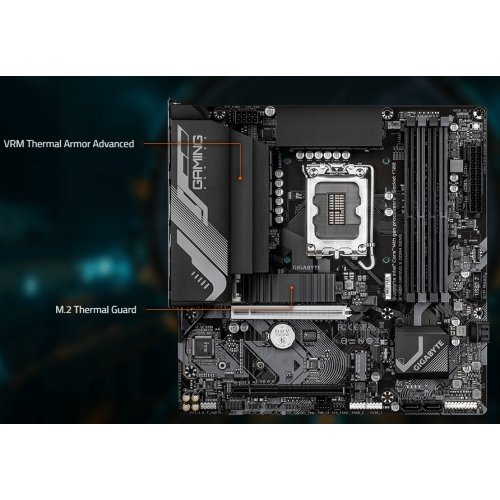 Купить Материнская плата Gigabyte B760M GAMING X DDR4 GEN5 (s1700, Intel B760) с проверкой совместимости: обзор, характеристики, цена в Киеве, Днепре, Одессе, Харькове, Украине | интернет-магазин TELEMART.UA фото