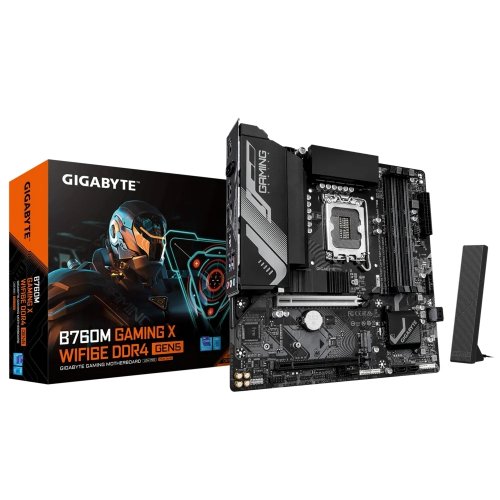 Купить Материнская плата Gigabyte B760M GAMING X WIFI6E DDR4 GEN5 (s1700, Intel B760) с проверкой совместимости: обзор, характеристики, цена в Киеве, Днепре, Одессе, Харькове, Украине | интернет-магазин TELEMART.UA фото