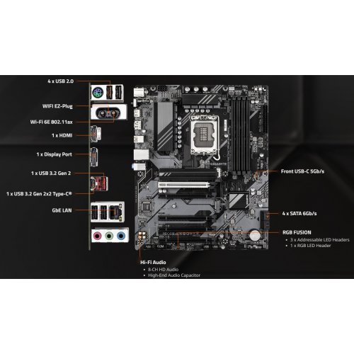Купить Материнская плата Gigabyte B760 DS3H WIFI6E GEN5 (s1700, Intel B760) с проверкой совместимости: обзор, характеристики, цена в Киеве, Днепре, Одессе, Харькове, Украине | интернет-магазин TELEMART.UA фото
