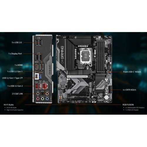 Купить Материнская плата Gigabyte B760 GAMING X GEN5 (s1700, Intel B760) с проверкой совместимости: обзор, характеристики, цена в Киеве, Днепре, Одессе, Харькове, Украине | интернет-магазин TELEMART.UA фото