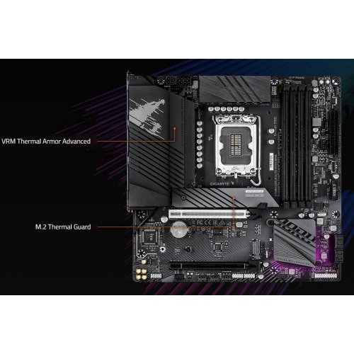 Купить Материнская плата Gigabyte B760M AORUS ELITE DDR4 GEN5 (s1700, Intel B760) с проверкой совместимости: обзор, характеристики, цена в Киеве, Днепре, Одессе, Харькове, Украине | интернет-магазин TELEMART.UA фото