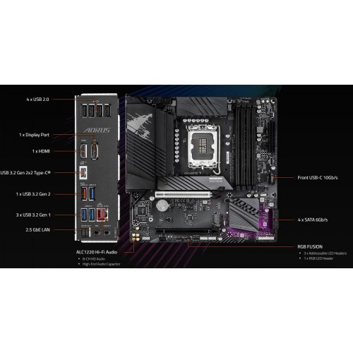 Купить Материнская плата Gigabyte B760M AORUS ELITE DDR4 GEN5 (s1700, Intel B760) с проверкой совместимости: обзор, характеристики, цена в Киеве, Днепре, Одессе, Харькове, Украине | интернет-магазин TELEMART.UA фото