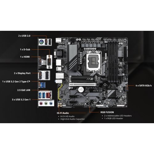Материнська плата Gigabyte B760M DS3H GEN5 (s1700, Intel B760) купити з перевіркою сумісності: огляд, характеристики, ціна у Києві, Львові, Вінниці, Хмельницькому, Івано-Франківську, Україні | інтернет-магазин TELEMART.UA фото