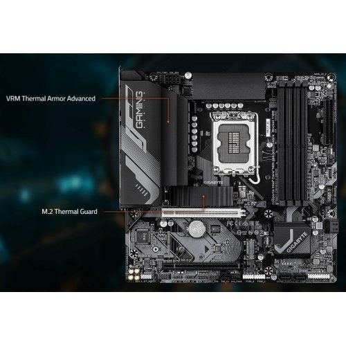 Купить Материнская плата Gigabyte B760M GAMING X GEN5 (s1700, Intel B760) с проверкой совместимости: обзор, характеристики, цена в Киеве, Днепре, Одессе, Харькове, Украине | интернет-магазин TELEMART.UA фото