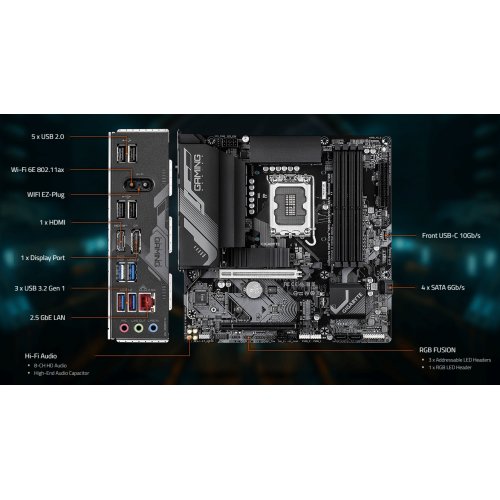 Материнська плата Gigabyte B760M GAMING X WIFI6E GEN5 (s1700, Intel B760) купити з перевіркою сумісності: огляд, характеристики, ціна у Києві, Львові, Вінниці, Хмельницькому, Івано-Франківську, Україні | інтернет-магазин TELEMART.UA фото
