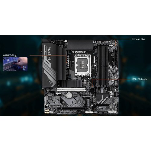 Материнська плата Gigabyte B760M GAMING X WIFI6E GEN5 (s1700, Intel B760) купити з перевіркою сумісності: огляд, характеристики, ціна у Києві, Львові, Вінниці, Хмельницькому, Івано-Франківську, Україні | інтернет-магазин TELEMART.UA фото