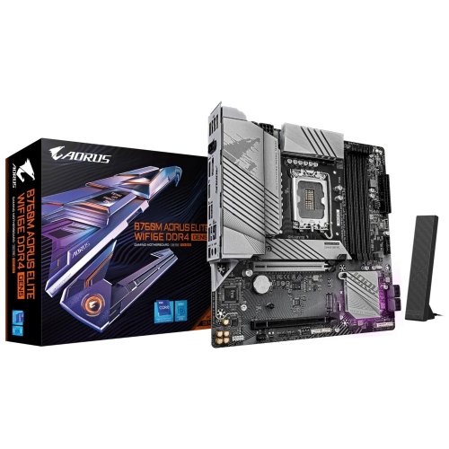 Купить Материнская плата Gigabyte B760M AORUS ELITE WIFI6E DDR4 GEN5 (s1700, Intel B760) с проверкой совместимости: обзор, характеристики, цена в Киеве, Днепре, Одессе, Харькове, Украине | интернет-магазин TELEMART.UA фото