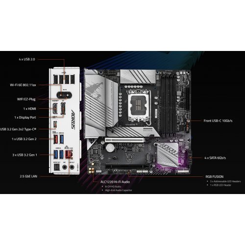 Купить Материнская плата Gigabyte B760M AORUS ELITE WIFI6E DDR4 GEN5 (s1700, Intel B760) с проверкой совместимости: обзор, характеристики, цена в Киеве, Днепре, Одессе, Харькове, Украине | интернет-магазин TELEMART.UA фото