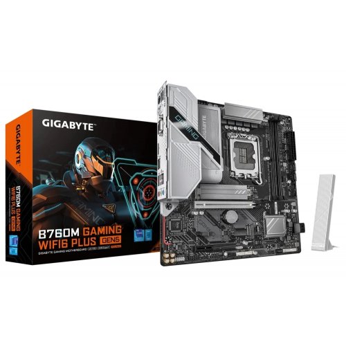 Купить Материнская плата Gigabyte B760M GAMING WIFI6 PLUS GEN5 (s1700, Intel B760) с проверкой совместимости: обзор, характеристики, цена в Киеве, Днепре, Одессе, Харькове, Украине | интернет-магазин TELEMART.UA фото