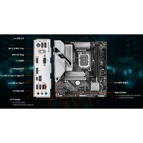 Купить Материнская плата Gigabyte B760M GAMING WIFI6 PLUS GEN5 (s1700, Intel B760) с проверкой совместимости: обзор, характеристики, цена в Киеве, Днепре, Одессе, Харькове, Украине | интернет-магазин TELEMART.UA фото