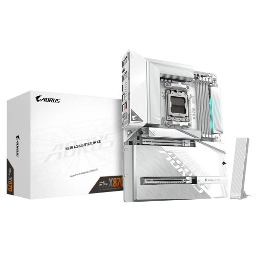 Купить Материнская плата Gigabyte X870 AORUS STEALTH ICE (sAM5, AMD X870) с проверкой совместимости: обзор, характеристики, цена в Киеве, Днепре, Одессе, Харькове, Украине | интернет-магазин TELEMART.UA фото