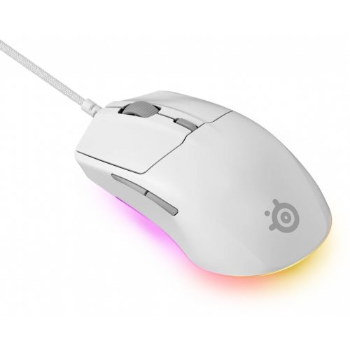 Купити Миша SteelSeries Rival 3 Gen 2 RGB (62516) White - ціна в Києві, Львові, Вінниці, Хмельницькому, Франківську, Україні | інтернет-магазин TELEMART.UA фото