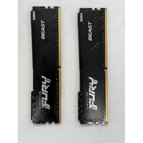 Озп Kingston DDR4 16GB (2x8GB) 3200Mhz FURY Beast Black (KF432C16BBK2/16) (Відновлено продавцем, 775317) купити з перевіркою сумісності: огляд, характеристики, ціна у Києві, Львові, Вінниці, Хмельницькому, Івано-Франківську, Україні | інтернет-магазин TELEMART.UA фото